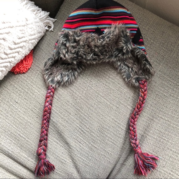 Sold Burton winter hat trapper style fur hot pink - Picture 3 of 4